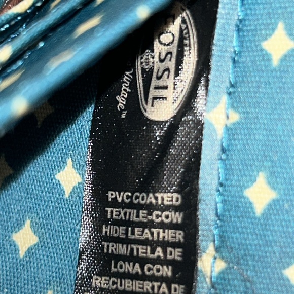 Euc condition vintage fossil key per zip around cow hide leather wallet - Picture 10 of 11